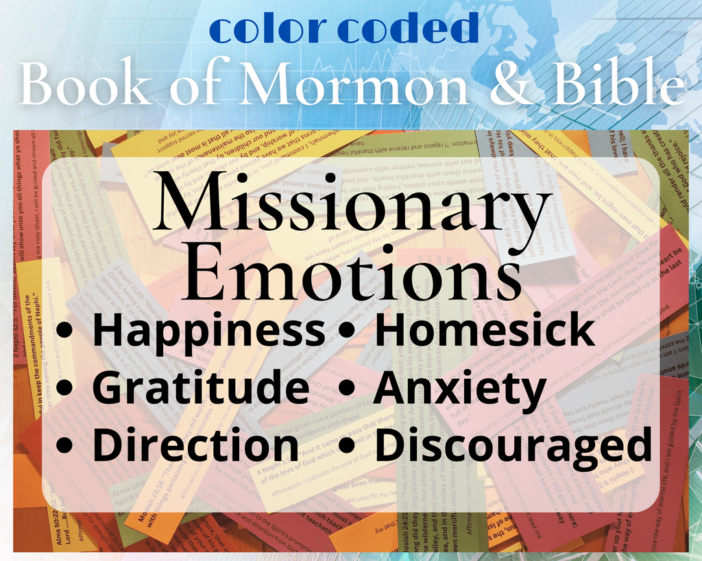 PRINTABLE LDS Missionary Book of Mormon and Bible Color-coded Emotion Scripture Jar