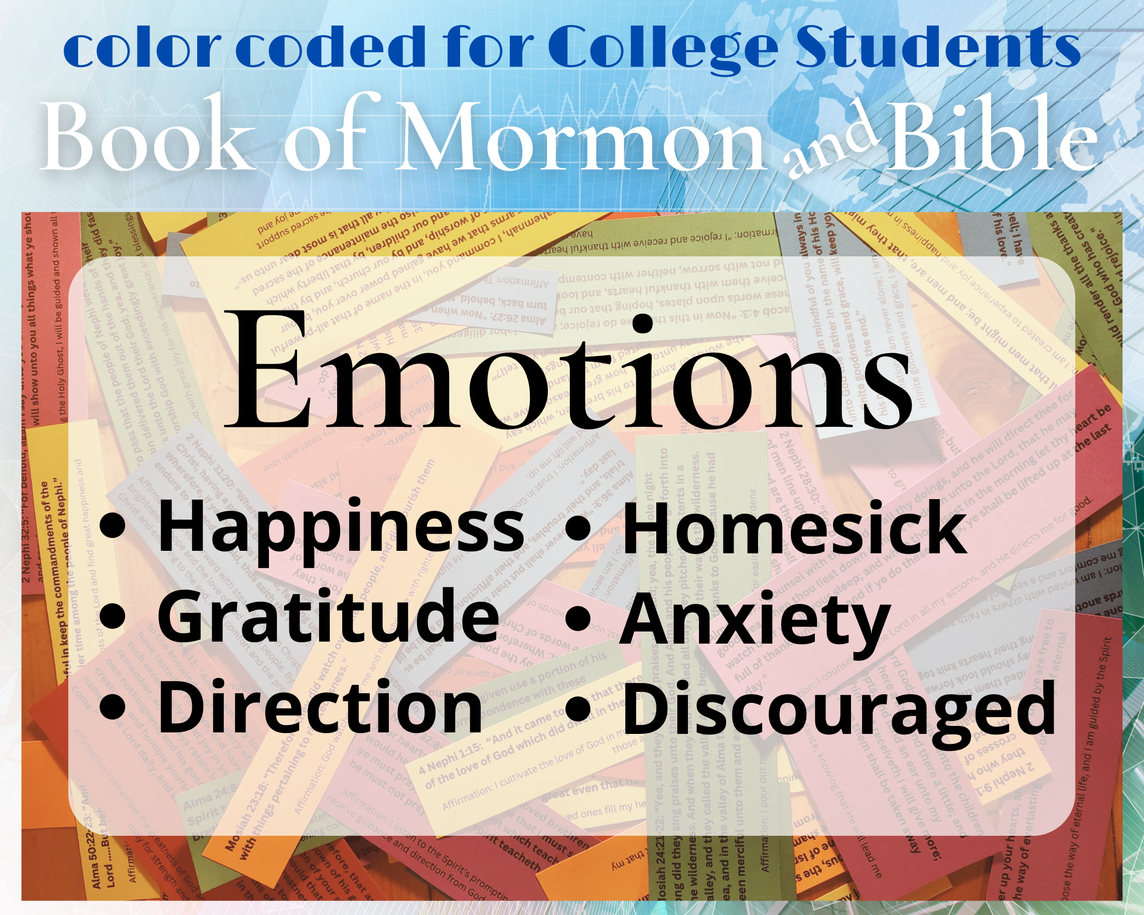PRINTABLE College Student Book of Mormon and Bible Scripture Jar Color-coded for Emotions