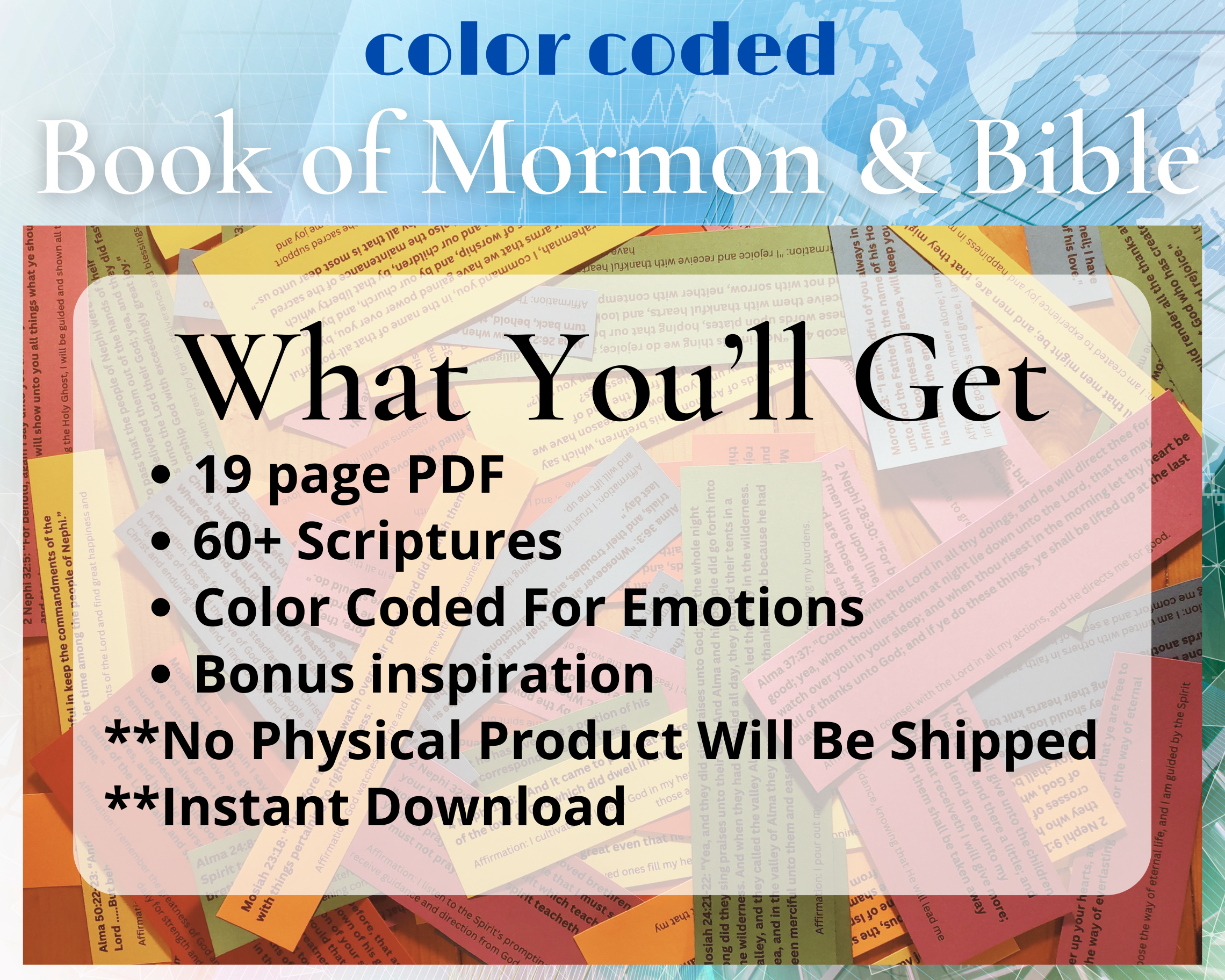 PRINTABLE LDS Missionary Book of Mormon and Bible Color-coded Emotion Scripture Jar