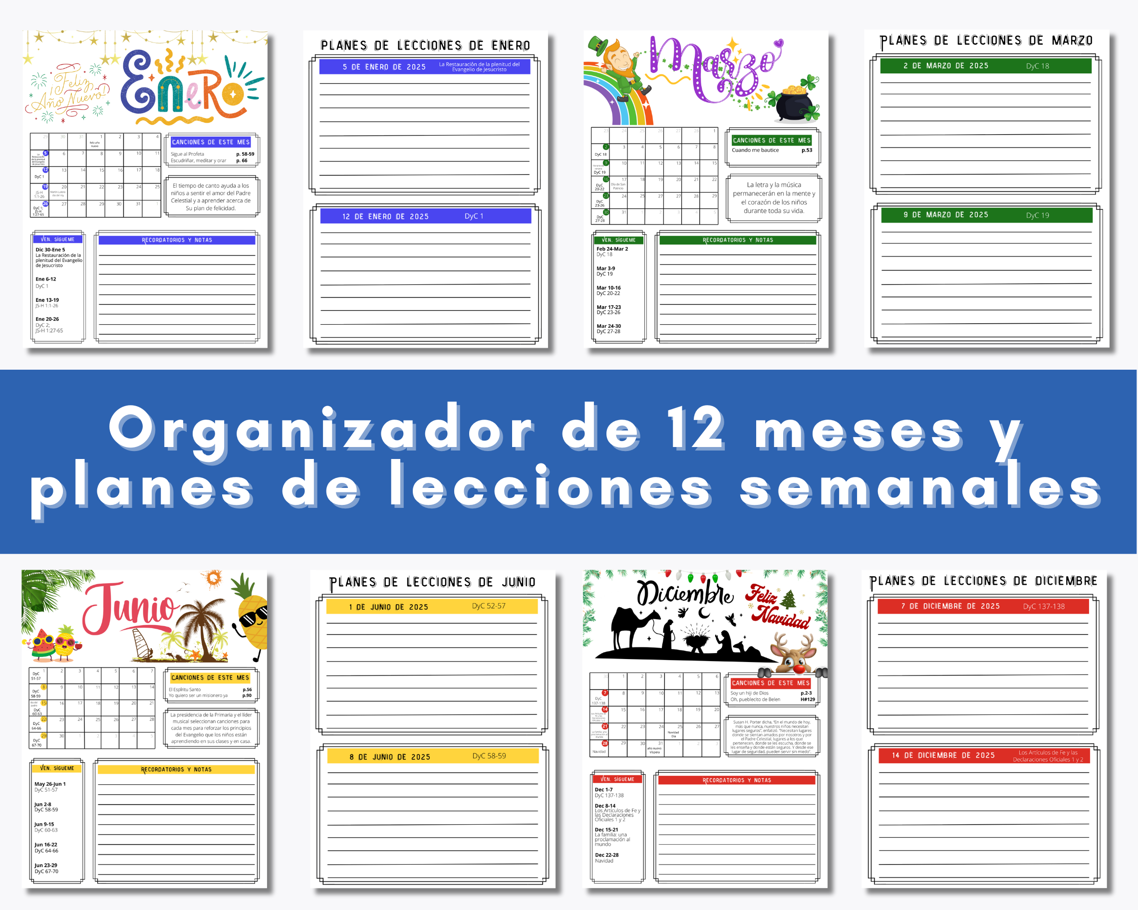 Organizador líder de música primaria 2025 planificador, corista principal, DoctrineAndCovenants 2025, descarga instantánea, Imprimible
