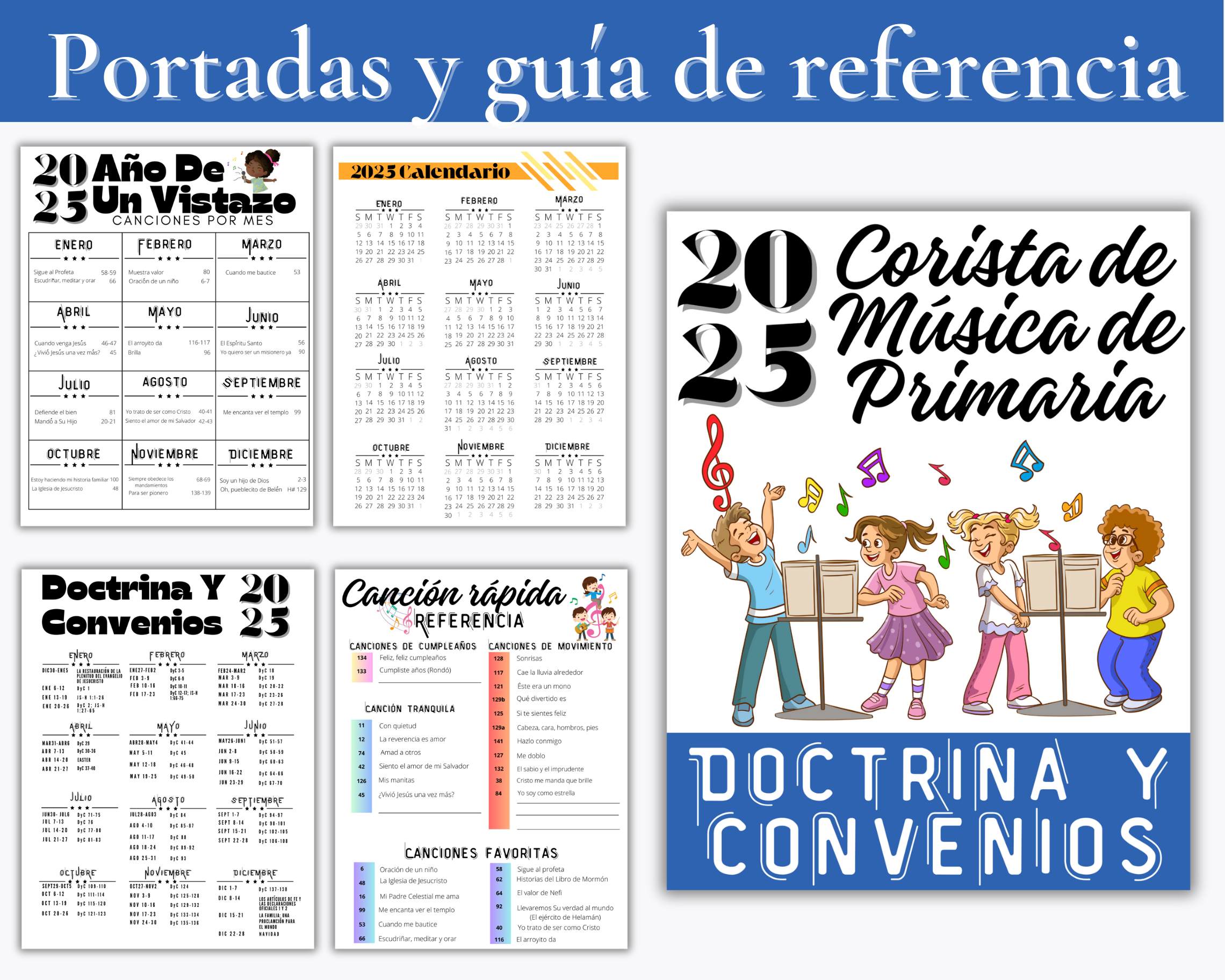 Organizador líder de música primaria 2025 planificador, corista principal, DoctrineAndCovenants 2025, descarga instantánea, Imprimible
