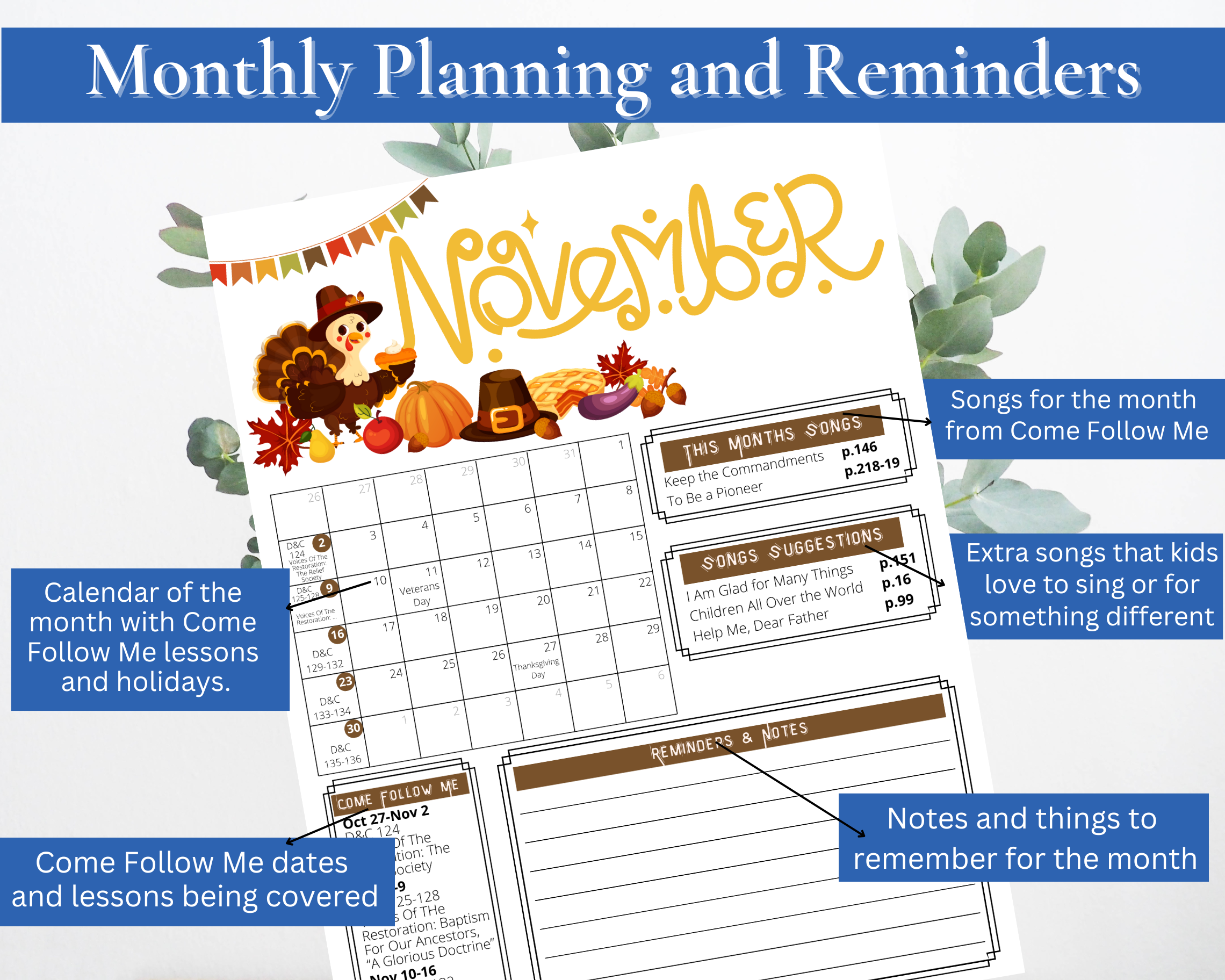 2025 Primary Chorister Planner Doctrine and Covenants