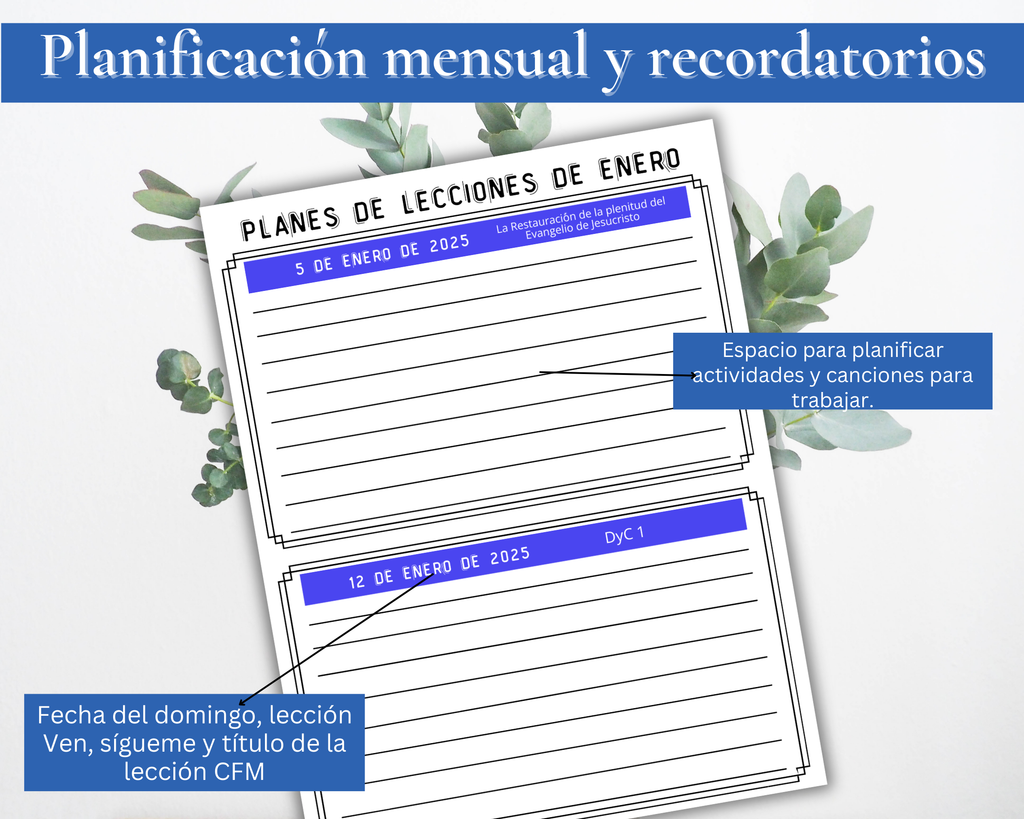 Organizador líder de música primaria 2025 planificador, corista principal, DoctrineAndCovenants 2025, descarga instantánea, Imprimible