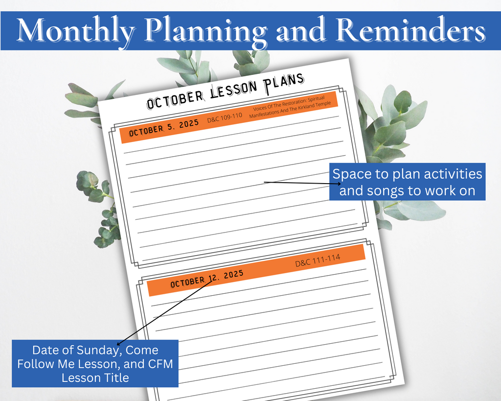 2025 Primary Chorister Planner Doctrine and Covenants
