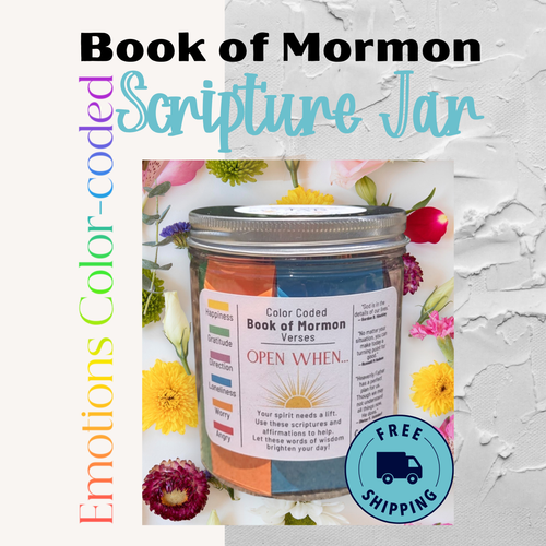 Book of Mormon Verses Color-coded for Emotions & Feelings Scripture Jar FREE SHIPPING